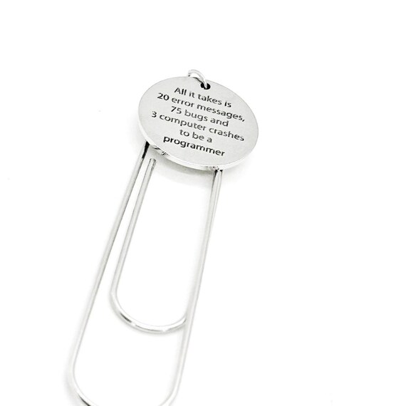 Programer Funny Charm Paperclip Bookmark, Computer Science Major, Programmer, Developer, College Student, IT Professor Gift