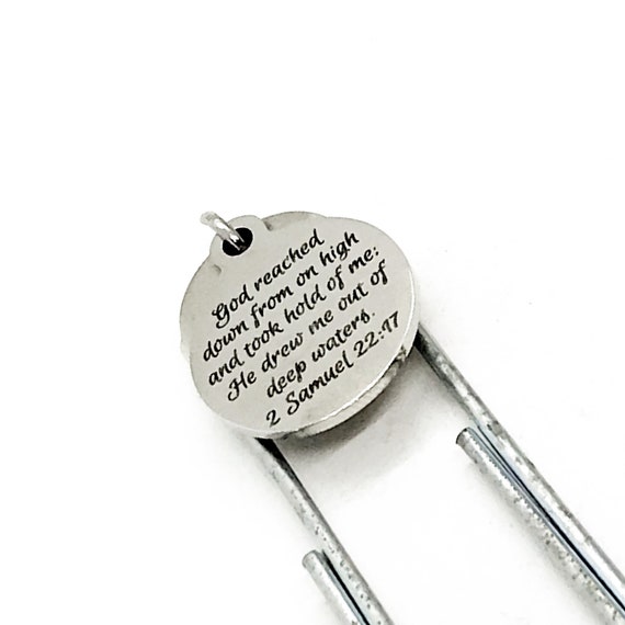 Planner Bookmark, God Drew Me Out Of Deep Waters Bookmark, 2 Samuel 22 17 Planner Paper Clip, Paper Clip Bookmark, Planner Accessories