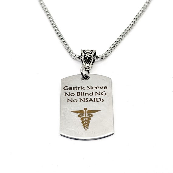Gastric Sleeve Medical Alert Charm Necklace