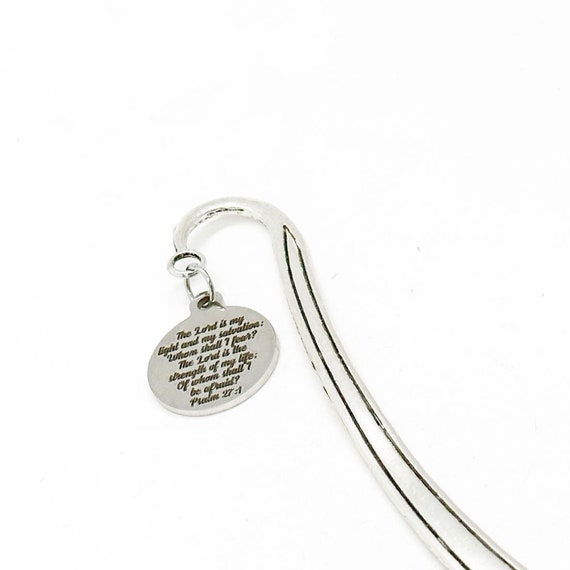 The Lord Is My Light And My Salvation Charm Hook Bookmark, Psalm 27 1, Faith Gift, Christian Scripture, Baptism Gift, Graduation Gift