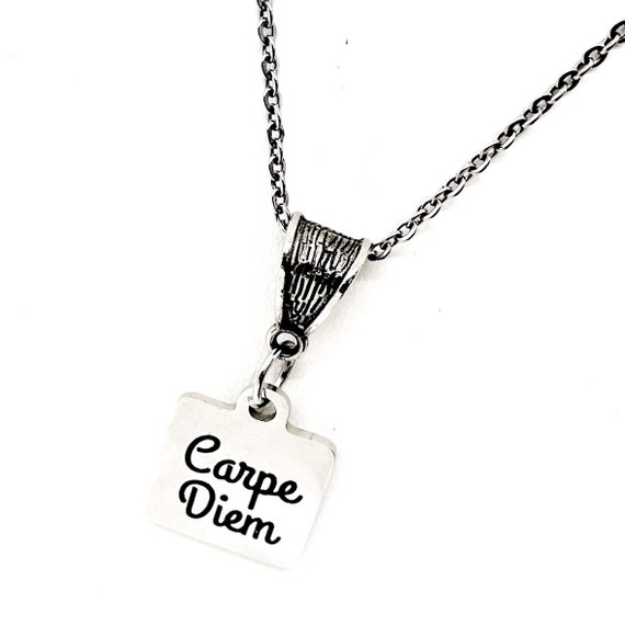 Motivational Gifts, Carpe Diem Necklace, Wife Gifts, Seize the Day, Affirmation Jewelry, Encouraging Her, Motivating Her, Daughter Gift