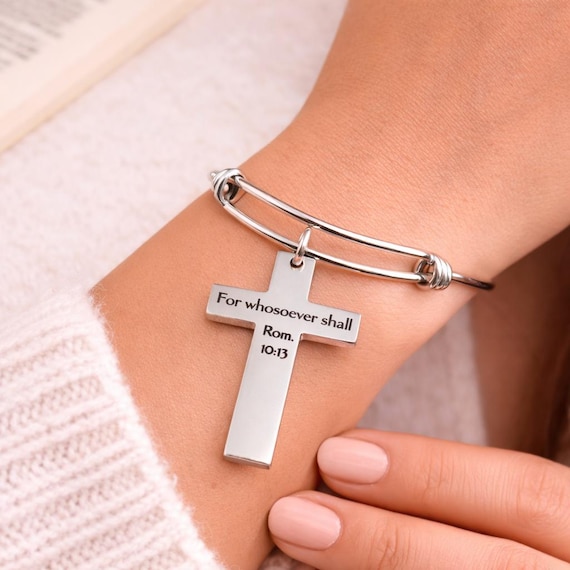 For Whosoever Shall Rom 1013 Cross Bracelet