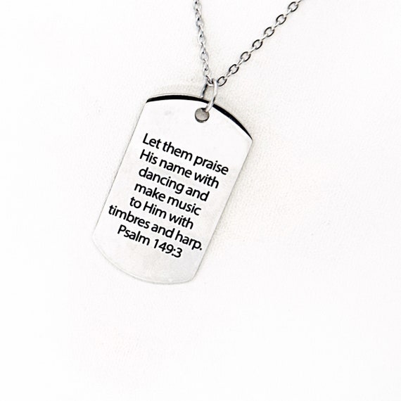 Let Them Praise His Name With With Dancing Necklace, Psalm 149 3, Make Music With Timbres And Harp, Dancer Gift, Christian Dancer, Faith