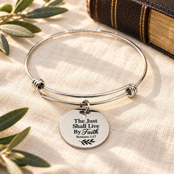 The Just Shall Live By Faith Charm Bracelet