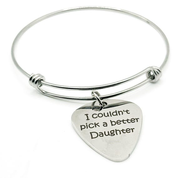 I Couldn't Pick A Better Daughter Bracelet Stainless Steel Expanding Bangle Gift From Mom Dad Parents