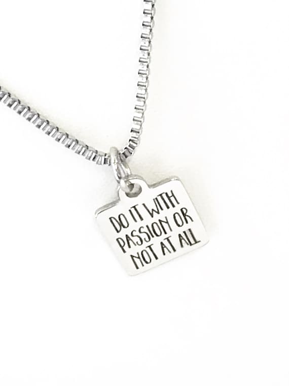 Success Gifts, Do It With Passion Or Not At All Necklace, Success Quotes, Success Jewelry, New Job Gift, Direct Sales Team Gifts