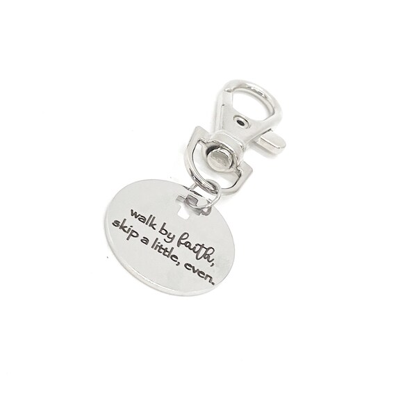 Faith Gift, Walk In Faith, Skip A Little Even Bag Charm, Christian Gift, Purse Charm, Bible Bag Charm, Bible Study Group Gift, Faith Charm