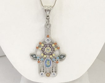 Hamsa Necklace, Good Luck Necklace, Hand Of Fatima Pendant, Protection Pendant Necklace, Hamsa Jewelry Gift For Her, Hamsa Pendant