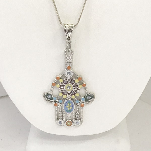 Hamsa Necklace, Good Luck Necklace, Hand Of Fatima Pendant, Protection Pendant Necklace, Hamsa Jewelry Gift For Her, Hamsa Pendant