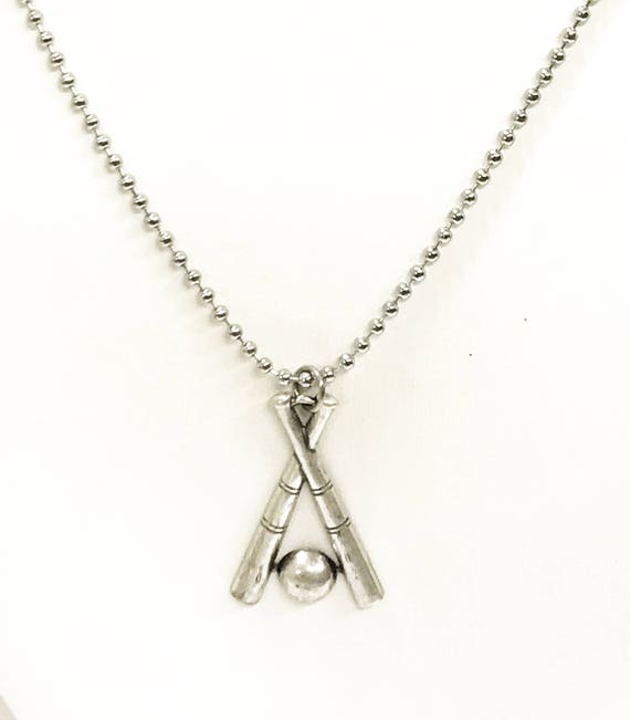 Baseball Necklace, Crossed Baseball Bat Necklace, Baseball Necklace For Men, Baseball Player Gift, Baseball Fan Gift, Baseball Team Gifts