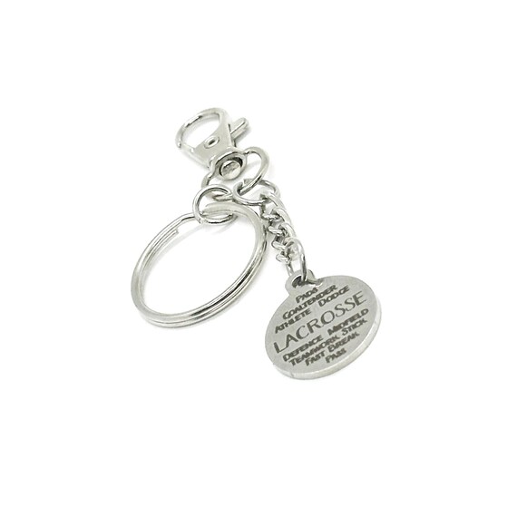 Lacrosse Words Clip On Charm Keychain, Sports Key Chain, Athlete Gift, Son, Lacrosse Mom, Gift For Her, Gift For Him, Lacrosse Team Gifts