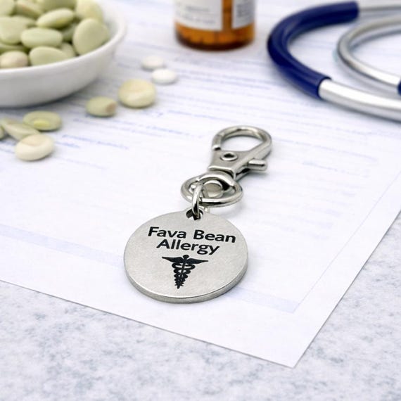 Fava Bean Allergy Medical Alert Clip On Charm Stainless Steel Allergy Charm For Bags Zippers And Keychains