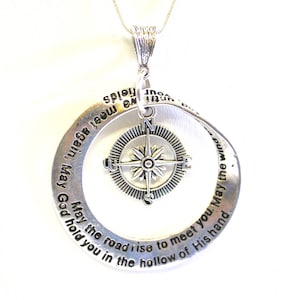 Collar de bendición irlandesa, que el camino se eleve para encontrarte, regalo de despedida, hasta que nos volvamos a encontrar, regalo de graduación, oración conmovedora, oración celta