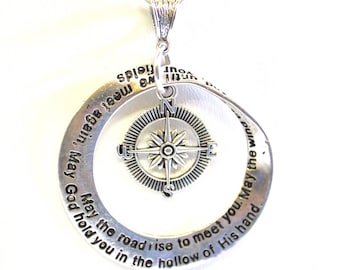 Irish Blessing Necklace, May The Road Rise To Meet You, Going Away Gift, Until We Meet Again, Graduation Gift, Moving Prayer, Celtic Prayer