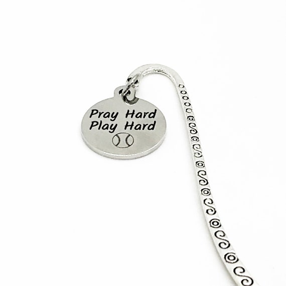 Bookmark Gift, Pray Hard Play Hard Bookmark, Softball Player Gift, Softball Bookmark, Student Athlete Gift, Christian Softball, Signing Day