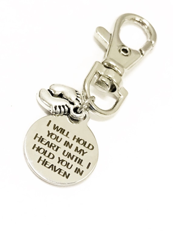 Pregnancy Loss Memorial Gift, Sympathy Gift, Miscarriage Memorial Gift, Hold You In My Heart Bag Charm, Zipper Charm, Child Loss Purse Charm