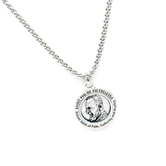Saint Pio of Pietrelcina Patron Saint Of Pain Suffering and Healing Charm Necklace, Catholic Saints, Gift For Her, Wife, Daughter