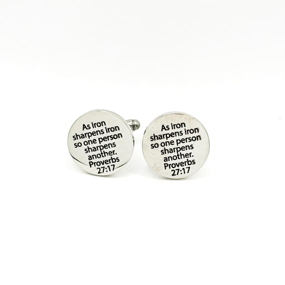 Iron Sharpens Iron 15mm Sm Cuff Links Faith Gift