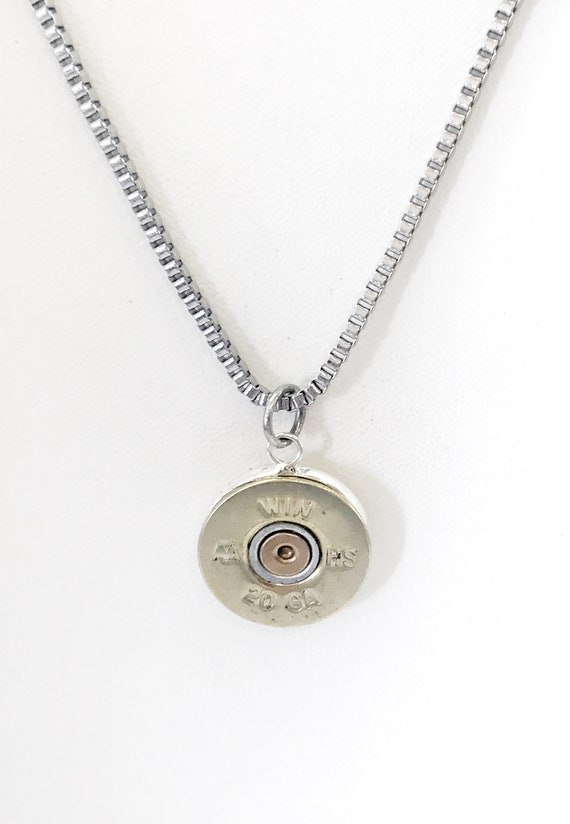 Shotgun Shell Necklace, Shotgun Shell Pendant, Shotgun Shell Box Chain Necklace, Shooting Gift For Him, Fathers Day Gift, Necklace For Men