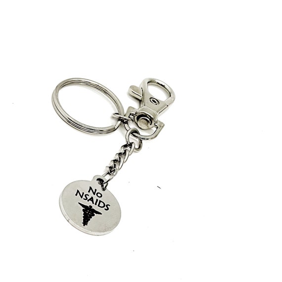No NSAIDS Charm Keychain, Clip On Keychains, Allergy To NSAIDS, Do Not Give NSAIDS, Medical Allergy Gifts, Medicine Allergy Gifts
