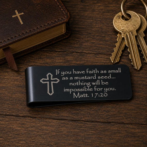 Mustard Seed Faith Black Money Clip
