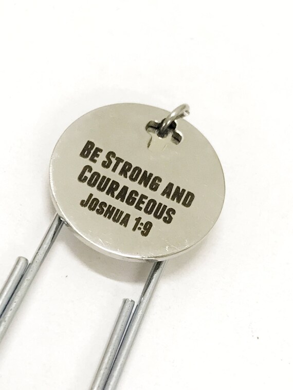 Christian Planner Bookmark, Planner Paper Clip Bookmark, Be Strong And Courageous Bookmark, Planner Gift, Christian Gift, Christian Bookmark