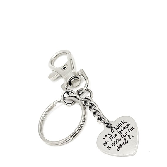 Beach Lover Gift, A Walk On The Beach Is Good For The Soul Keychain, Beach House Keychain, Girls Trip Gift, Wife Gift, Beach Getaway Gifts