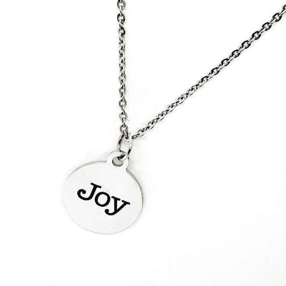 Affirmation Jewelry, Joy Necklace, Joy Pendant, Affirmation Gifts, Christmas Jewelry, Motivation Gift, Encouragement Gift, Salvation Gift