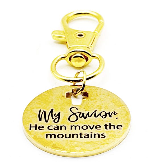 My Savior Can Move Mountains Gold-Plated Charm