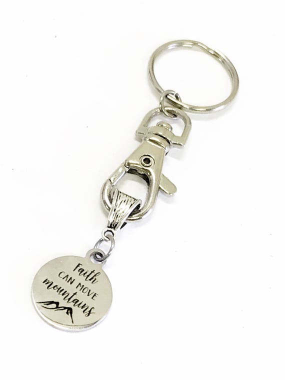 Inspirational Gifts, Faith Can Move Mountains Keychain, Inspiring Gifts, Motivational Gifts, Scripture Jewelry Gifts, Daughter Gift, Inspire
