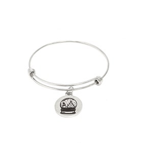 Snow Globe Bracelet, Snow Globe Collector Gift, Charm Bracelet, Stacking Bangle, Gift For Her, Daughter Gift, Wife Gift, Girlfriend Gift