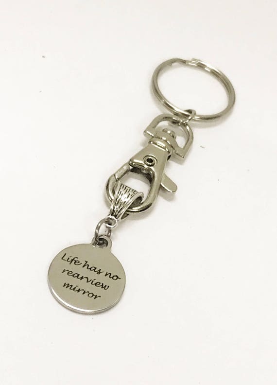 Sympathy Gift, Motivational Gift, Life Has No Rearview Mirror Keychain, Moving Forward Gift, Divorce Gift For Her,  Recovery Gift For Him