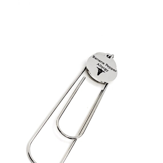 Banana Pepper Allergy Bookmark, Banana Pepper Allergy Charm, Planner Bookmark, Reader Gifts , Charm Bookmark, Paperclip Bookmark