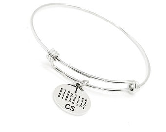 I Love CS Charm Bracelet, Binary Code, Comp SCI Major, Gift For Her, Daughter, Girlfriend, Fun Gifts, Computer Programming, Programmer