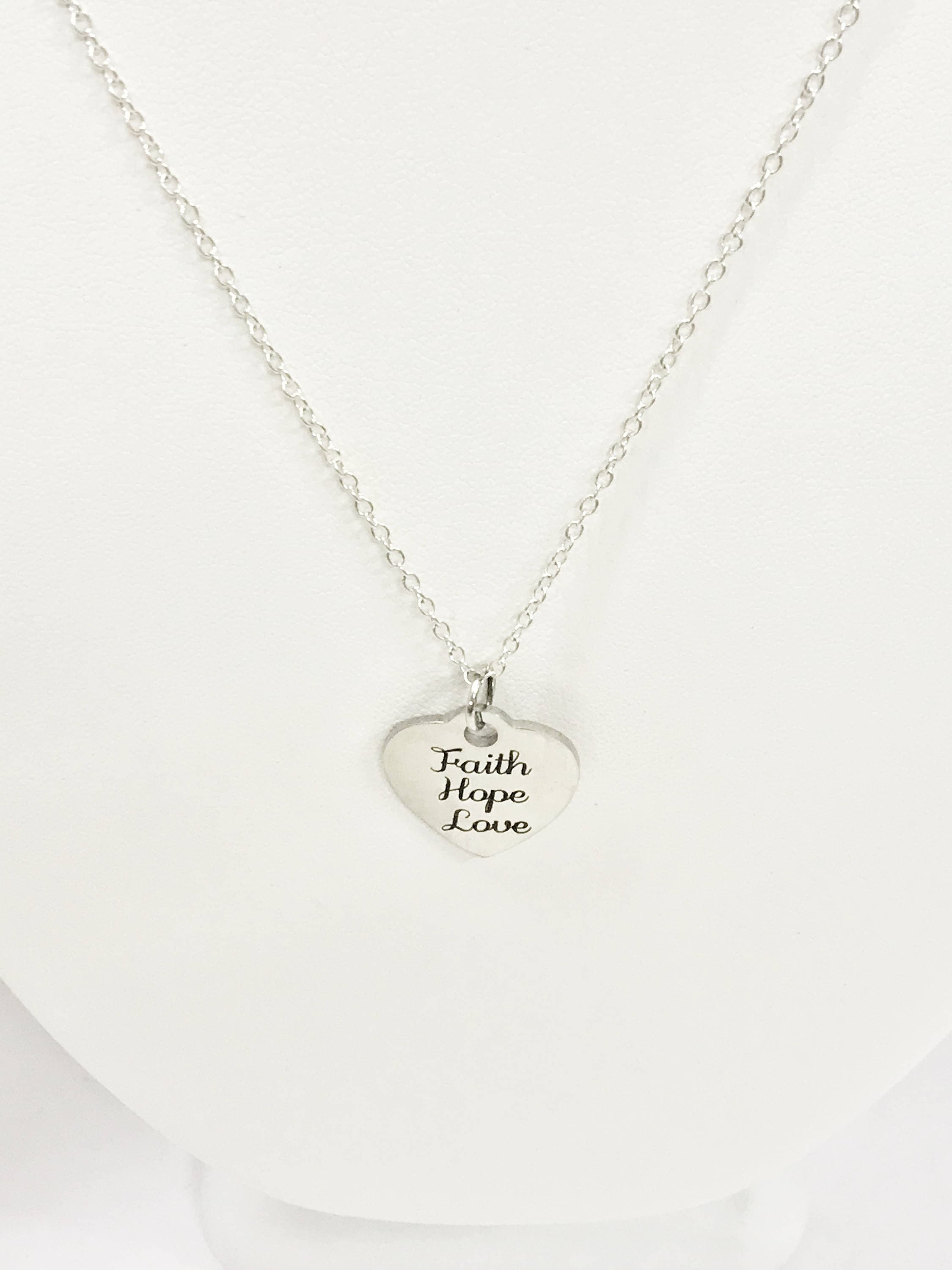 Christian Necklace, Faith Hope Love Necklace, Christian Gifts