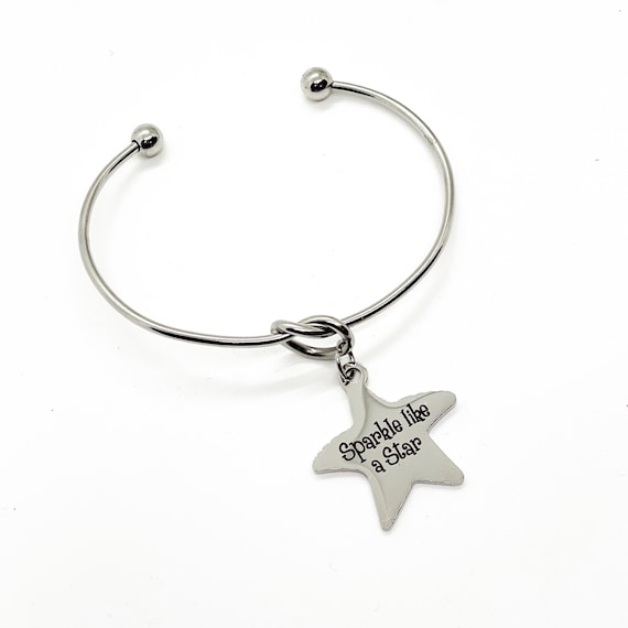 Affirmation Jewelry, Sparkle Like A Star Charm Bracelet, Daughter Gift, Motivating Her, Encouraging Her, Wife Gift, Star Charm, Gift For Her