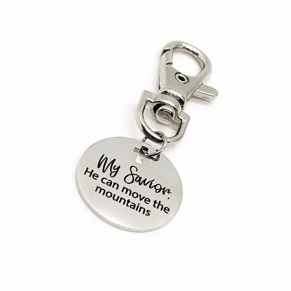 Bag Charm, My Savior, He Can Move The Mountains Bag Clip, Mustard Seed Faith, Mountain Moving Faith, Christian Gift, Faith Gift, Purse Charm