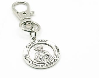Saint Jude Patron Saint Of Difficult Situations Clip On Charm Faith Gift Catholic Devotional Accessory