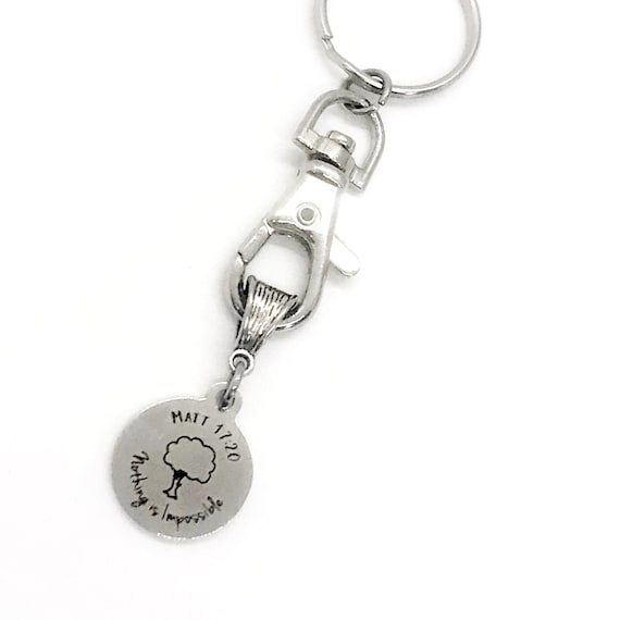 Mustard Seed Faith Keychain, Matthew 17 20 Keychain, Nothing Is Impossible, Christian Gift, Christian Keychain, Scripture Gift, Bible Verse