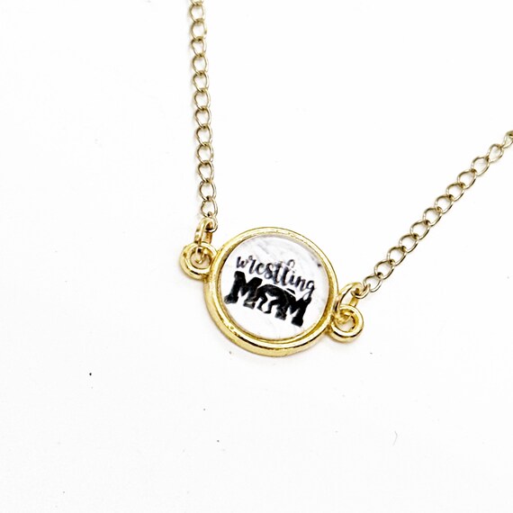 Wrestling Mom Connector Pendant Necklace, Love My Wrestler, Sports Mom, Wife, Mom Gift, Senior Day Mom Gifts, Gift For Her, Wrestler Mom