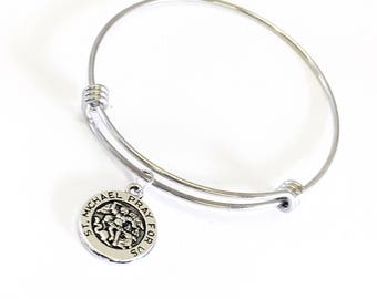 Saint Michael Jewelry, St Michael Bracelet, Catholic Jewelry Gift, St Michael the Archangel, Enemy of Satan, Church Guardian, Religious Gift