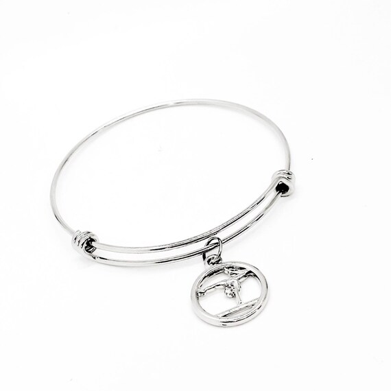 Gymnast Charm Bangle Bracelet, Gymnastics Team, Dancer Gift, Gymnast Gift, Going To College, Daughter, Gift For Her, Granddaughter, Niece