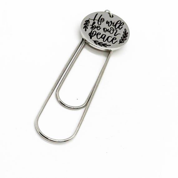 He Will Be Our Peace Charm Bookmark, God Is Our Peace, Bible Bookmark, Faith Gift, Believer, Christian Gift, Reader Gift, Sunday School Gift