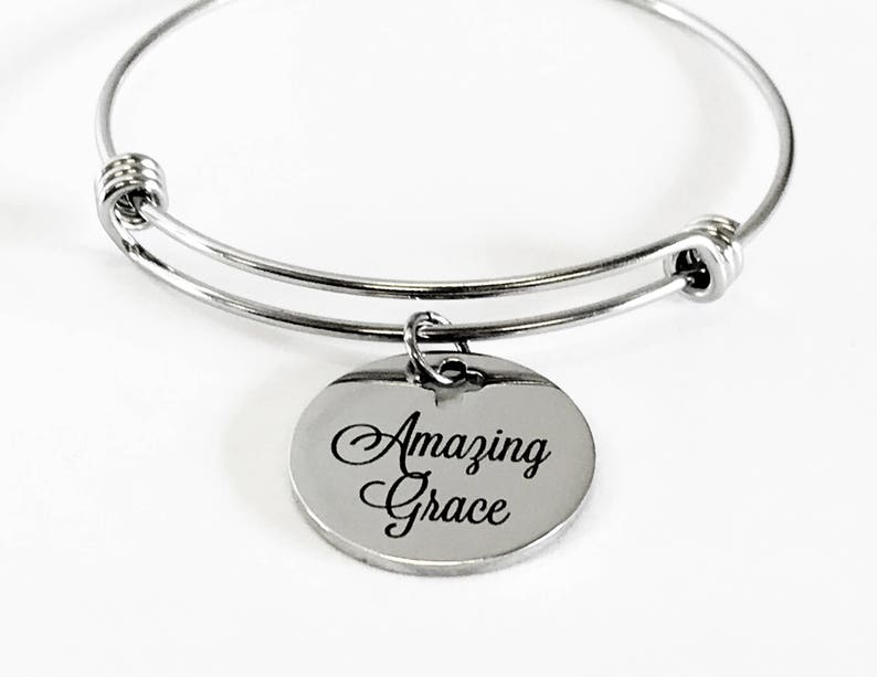 Christian Jewelry Gift Amazing Grace Bracelet Stacking Etsy