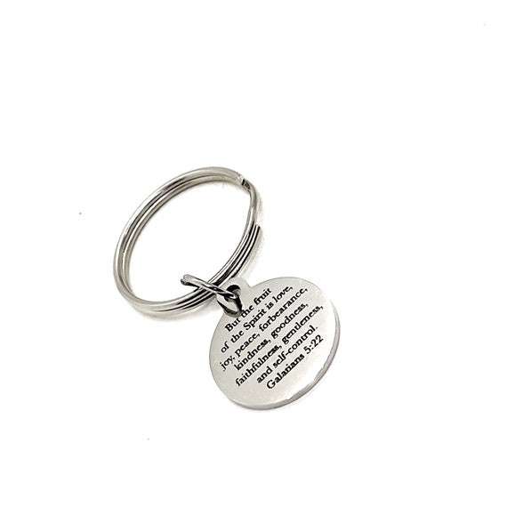 Scripture Gift, Fruit Of The Spirit Keychain, Galatians 5 22 Charm, Charm Keychain, Scripture Quote, Bible Verse Gift, Christian Gift