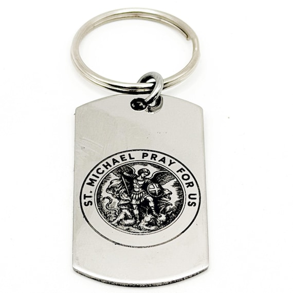 Saint Michael Prayer Stainless Steel Keychain