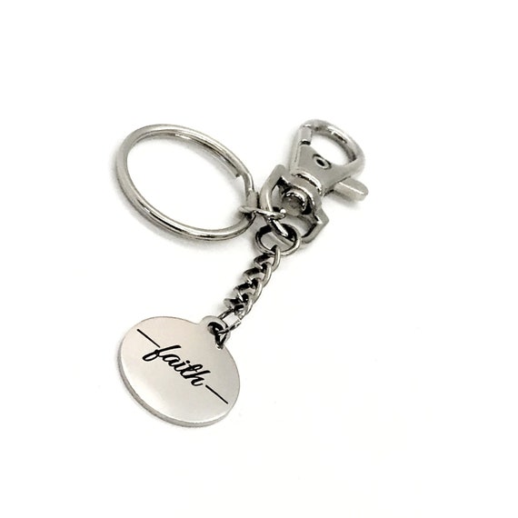 Faith Gift, Faith Keychain, Faith Charm, Charm Keychain, Clip On Keychain, Christian Gift, Christian Keychain