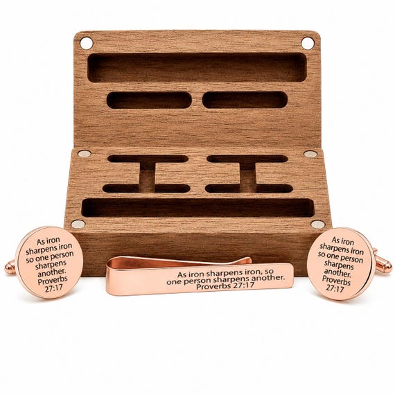 As Iron Sharpens Iron Rose Goldtone Boxed Gift Set