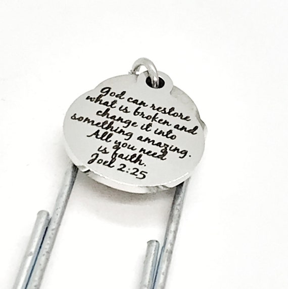 Bookmark Gift, God Can Restore What Is Broken Bookmark, Charm Bookmark, Planner Gift, Planner Bookmark, Bible Bookmark, Christian Charm Gift