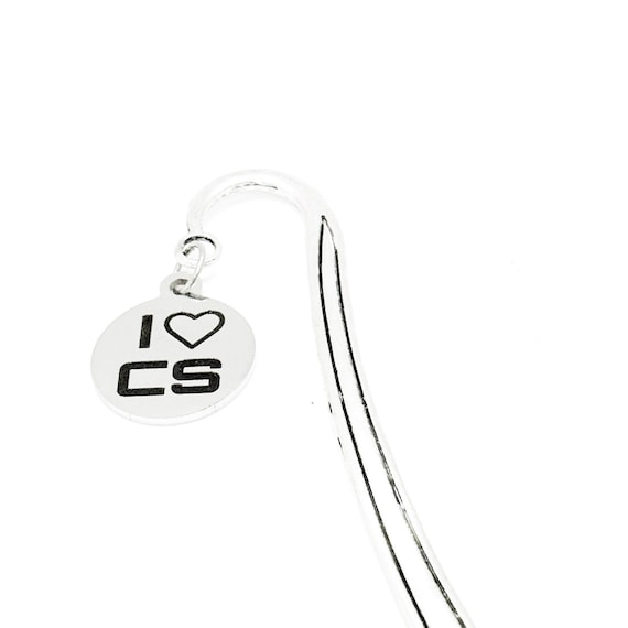 I Love Computer Science Charm Bookmark, I Heart CS, I Love CS, Programmer Gift, Tech Nerd Gift, Student Gift, Son Gift, Daughter Gift